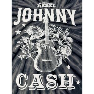 Johnny Cash Tie Dye Graphic T Shirt Large American Rebel Guitar Tee NWOT